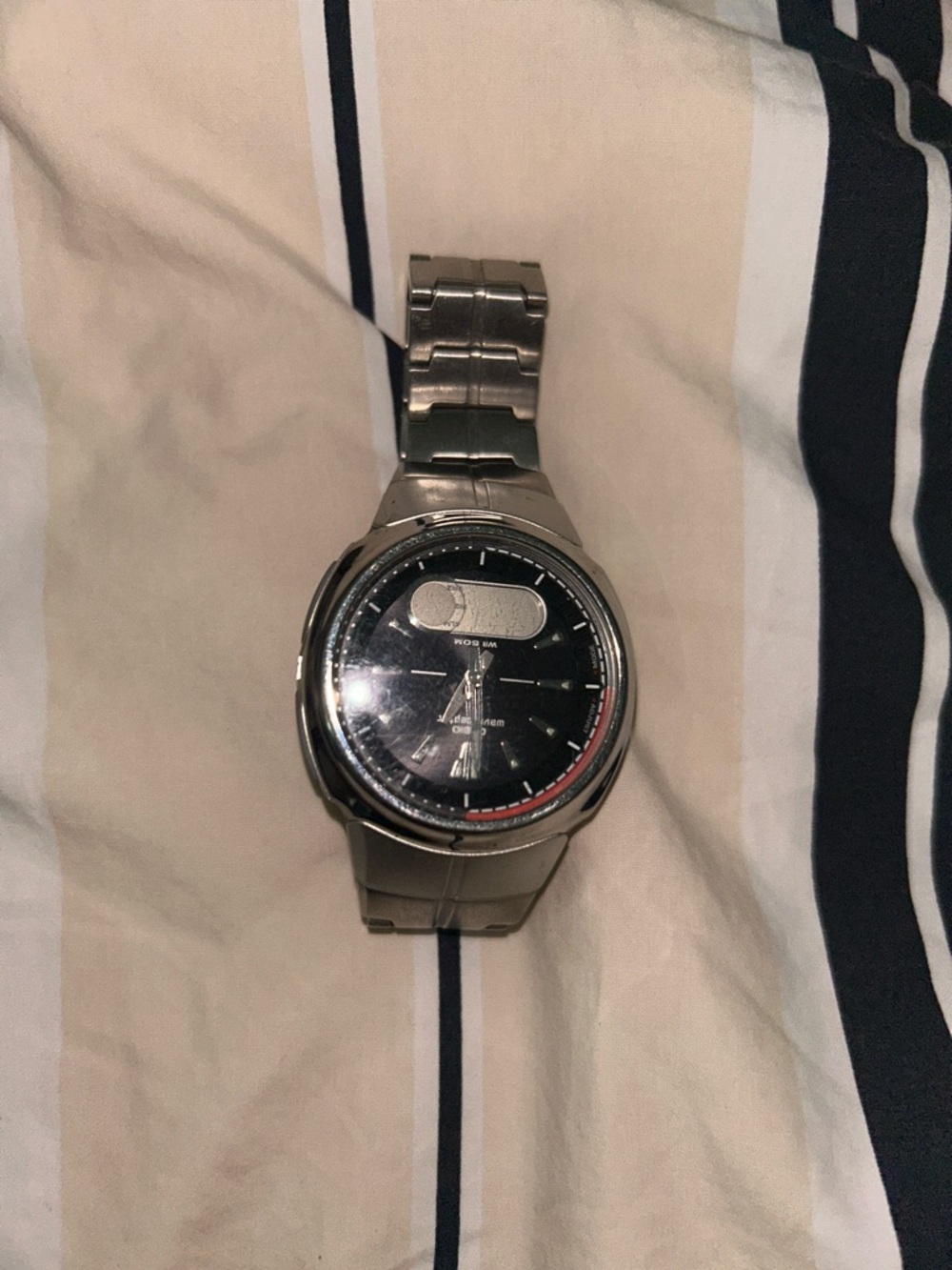 Stainless Steel Black Dial Men's Wrist Watch
